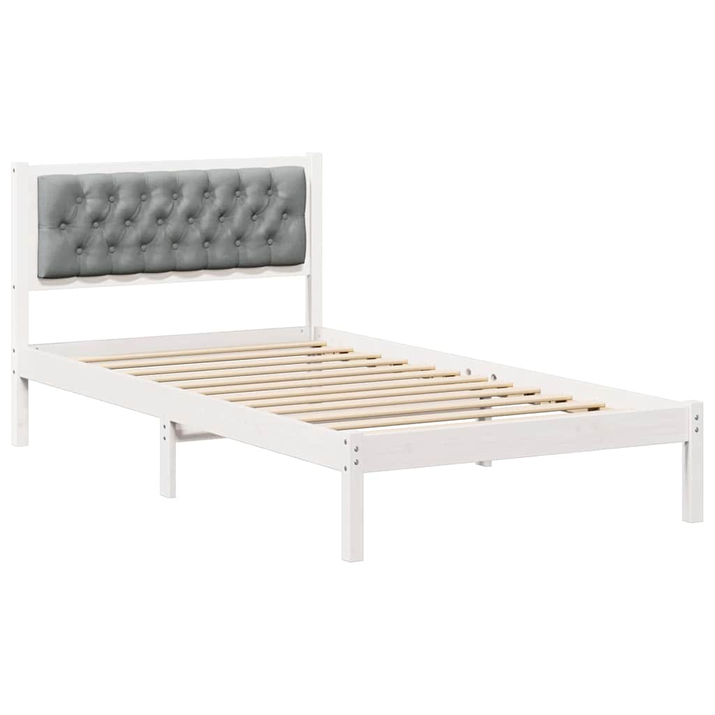 Bed Frame Light Grey 100 x 200 cm Solid Pine Wood