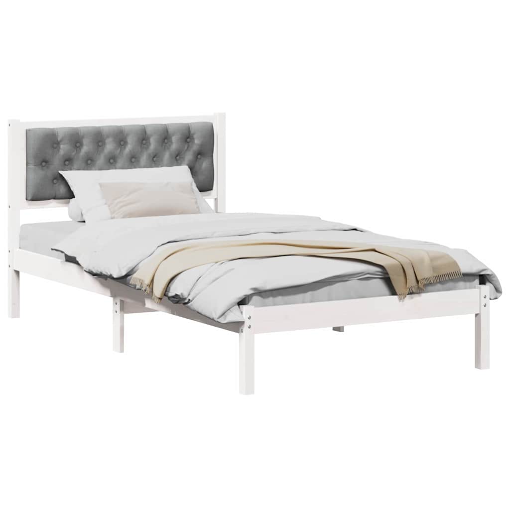 Bed Frame Light Grey 100 x 200 cm Solid Pine Wood