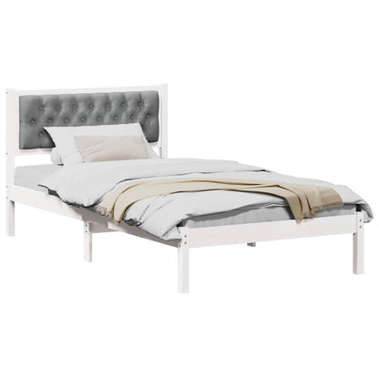 Bed Frame Light Grey 100 x 200 cm Solid Pine Wood