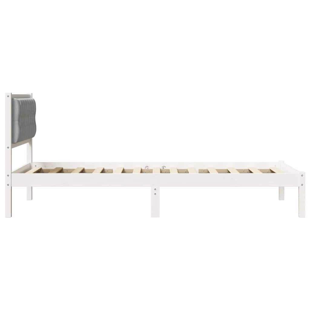 Bed Frame Light Grey 100 x 200 cm Solid Pine Wood