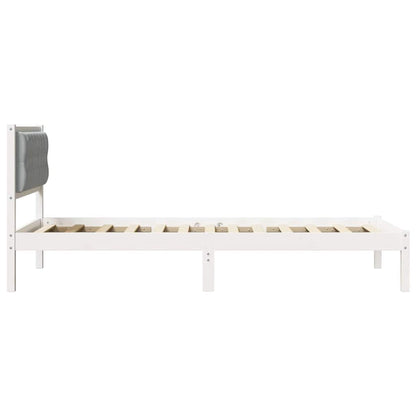 Bed Frame Light Grey 100 x 200 cm Solid Pine Wood