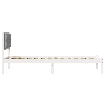 Bed Frame with Headboard Light Grey 90 x 200 cm Solid Pine Wood