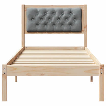 Bed Frame with Headboard Light Grey 80 x 200 cm Solid Pine Wood