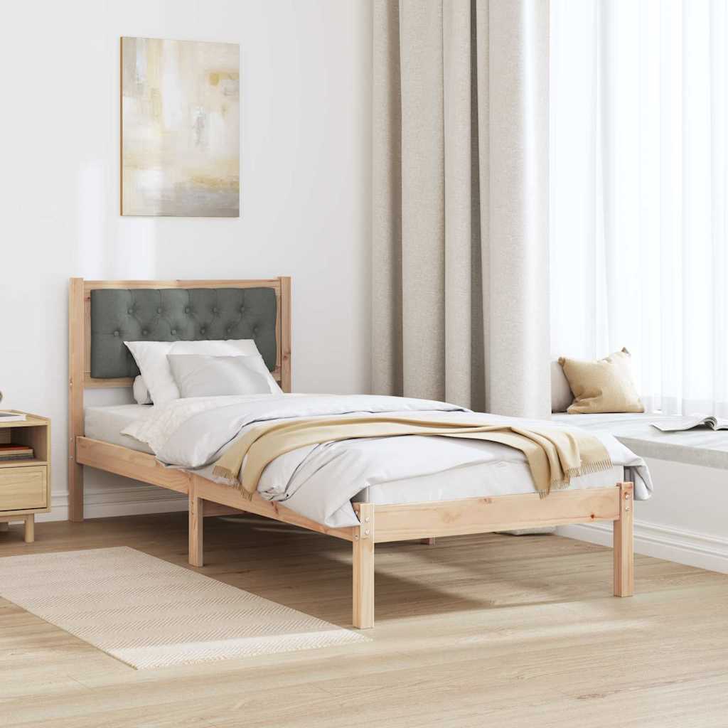 Bed Frame with Headboard Dark Grey 80 x 200 cm Solid Pine Wood