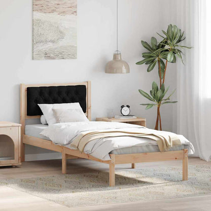Bed Frame with Headboard Black 80 x 200 cm Solid Pine Wood