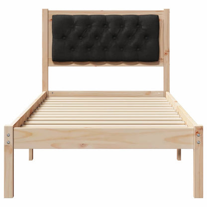 Bed Frame with Headboard Black 80 x 200 cm Solid Pine Wood