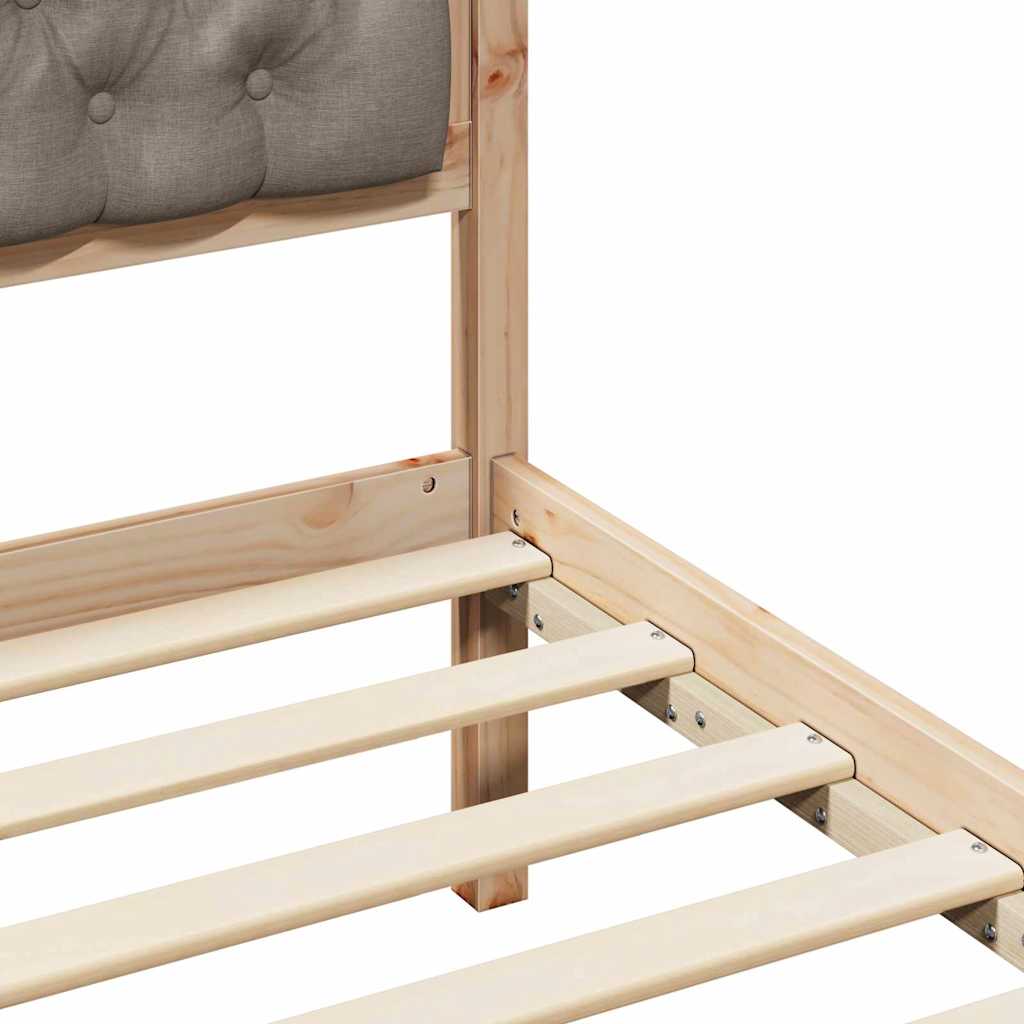 Bed Frame with Headboard Taupe 80 x 200 cm Solid Pine Wood
