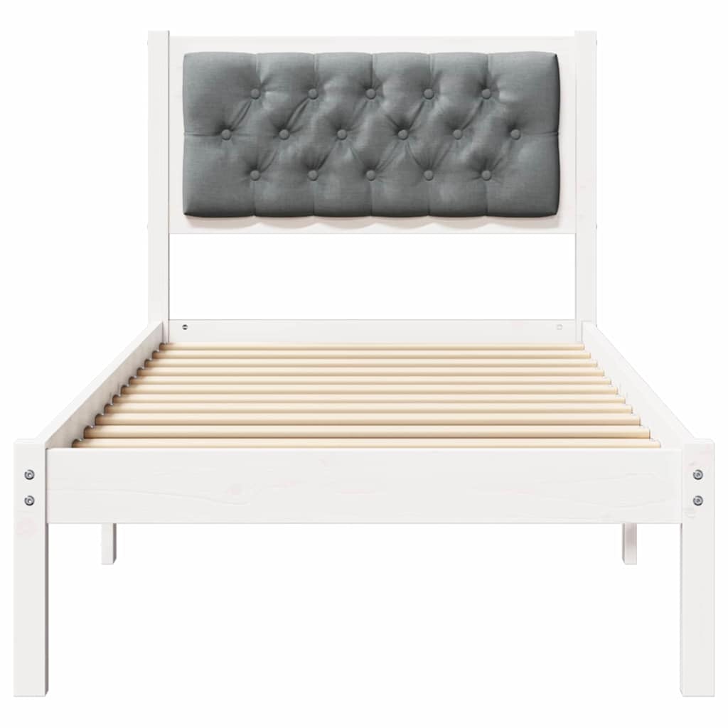 Bed Frame with Headboard Light Grey 80 x 200 cm Solid Pine Wood