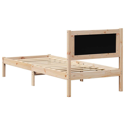 Bed Frame with Headboard Taupe 75 x 190 cm Solid Pine Wood