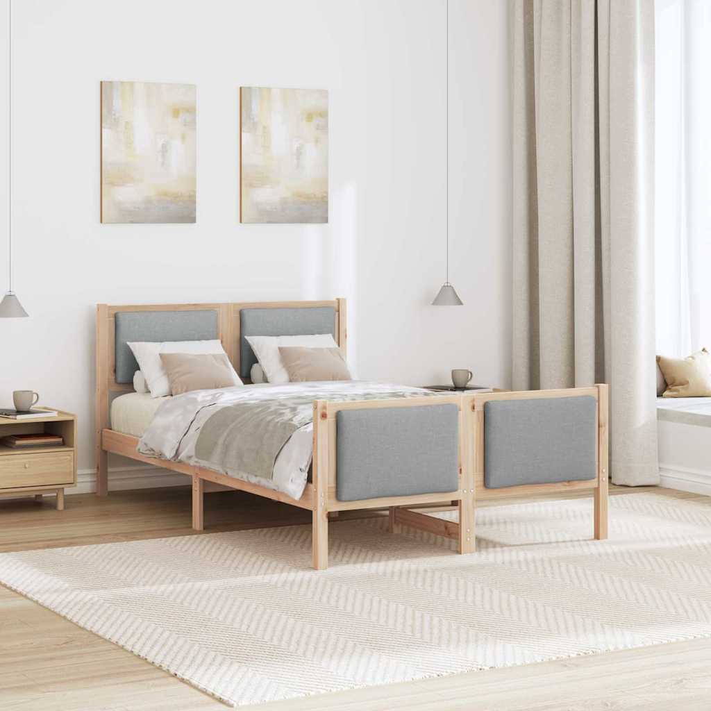 Bed Frame with Headboard Light Grey 120 x 200 cm Fabric