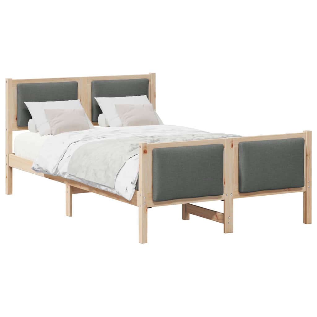 Bed Frame with Headboard Dark Grey 120 x 200 cm Fabric