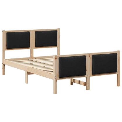 Bed Frame with Headboard Black 120 x 200 cm Fabric