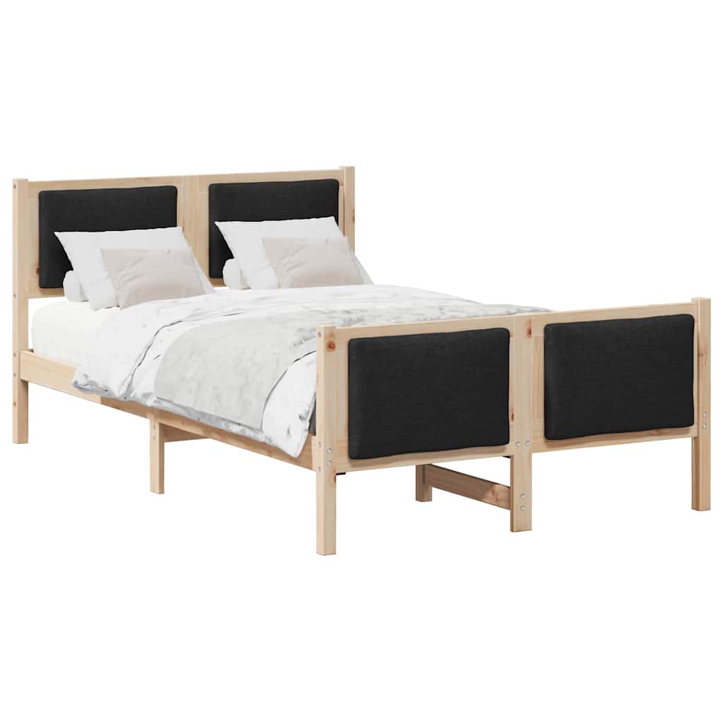 Bed Frame with Headboard Black 120 x 200 cm Fabric