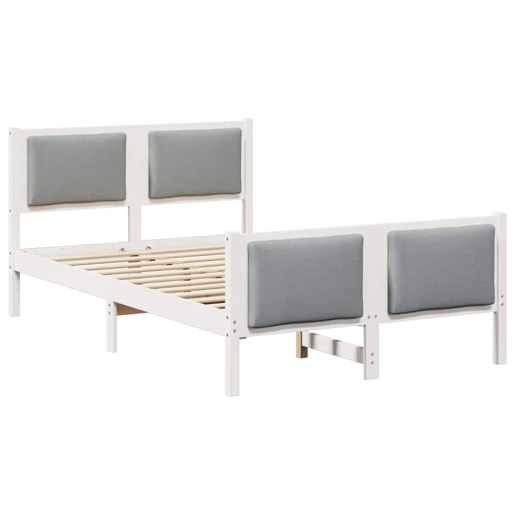 Bed Frame with Headboard Light Grey 120 x 200 cm Fabric