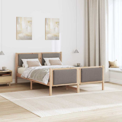 Bed Frame with Headboard Taupe 140 x 190 cm Fabric