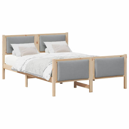 Bed Frame with Headboard Light Grey 135 x 190 cm Fabric