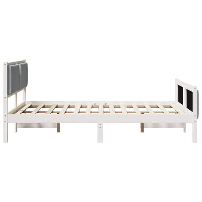 Bed Frame with Headboard Light Grey 135 x 190 cm Fabric