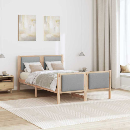 Bed Frame with Headboard Light Grey 120 x 190 cm Fabric