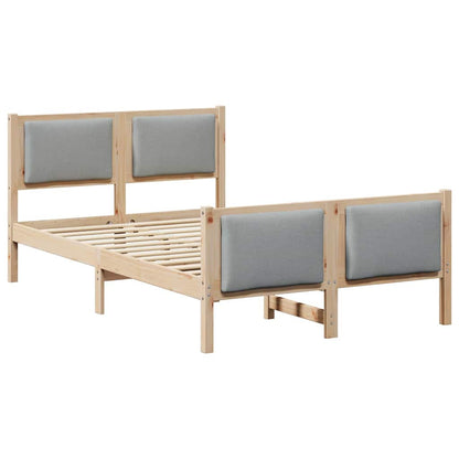 Bed Frame with Headboard Light Grey 120 x 190 cm Fabric