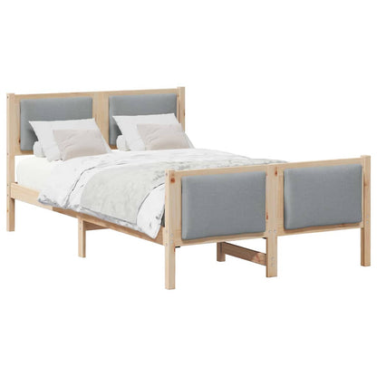 Bed Frame with Headboard Light Grey 120 x 190 cm Fabric