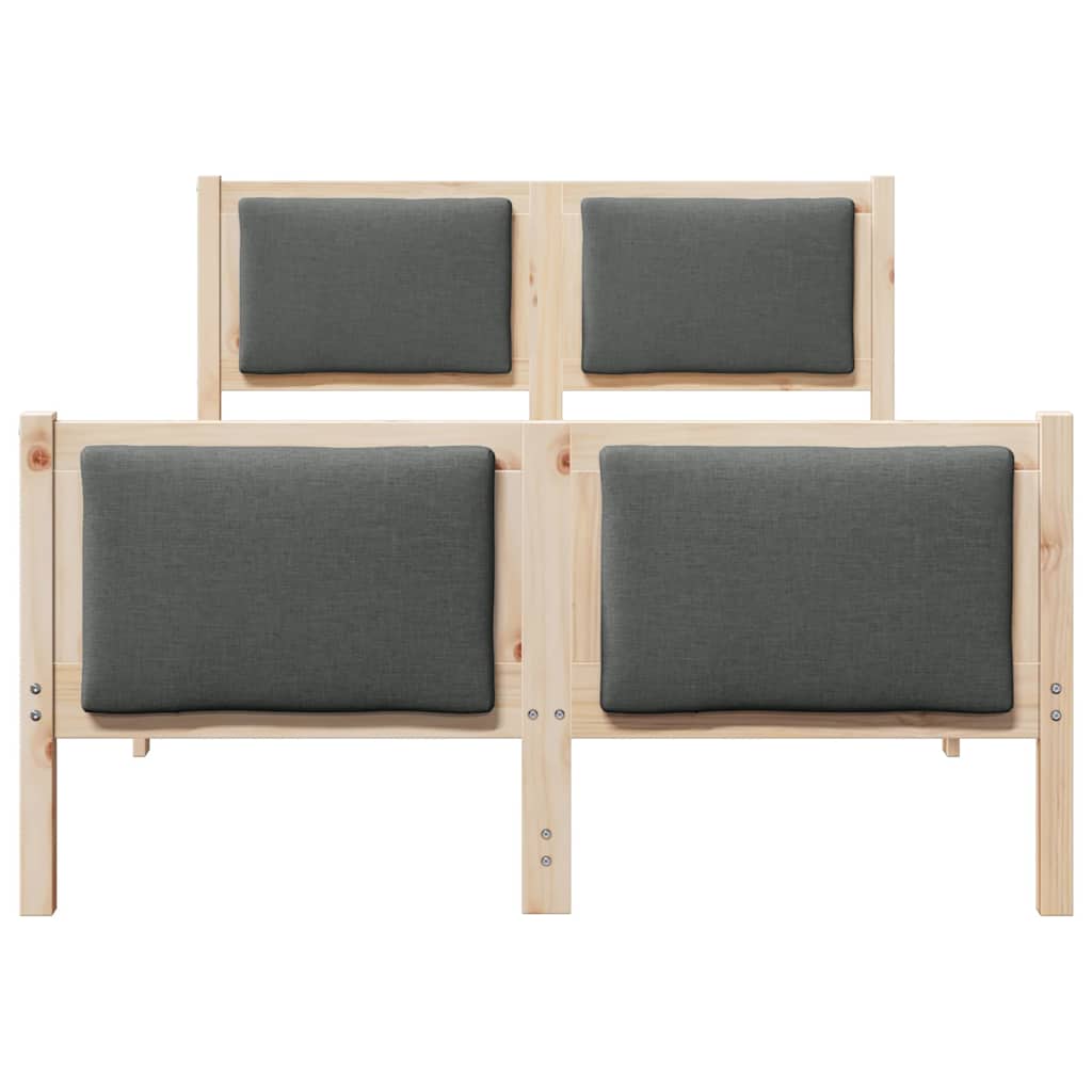 Bed Frame with Headboard Dark Grey 120 x 190 cm Fabric
