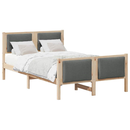 Bed Frame with Headboard Dark Grey 120 x 190 cm Fabric