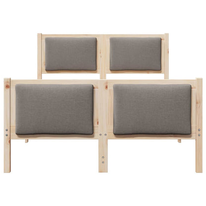 Bed Frame with Headboard Taupe 120 x 190 cm Fabric
