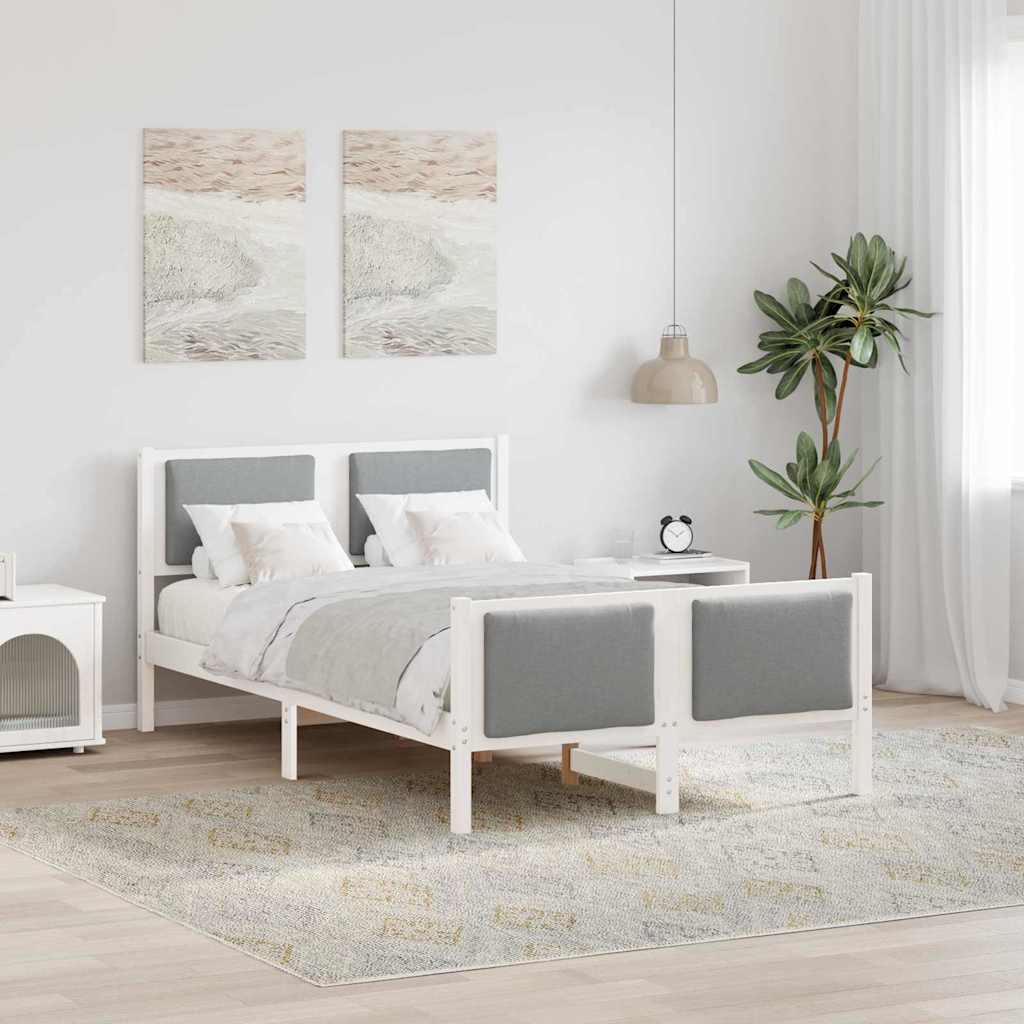 Bed Frame with Headboard Light Grey 120 x 190 cm Fabric