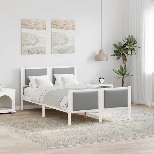 Bed Frame with Headboard Light Grey 120 x 190 cm Fabric