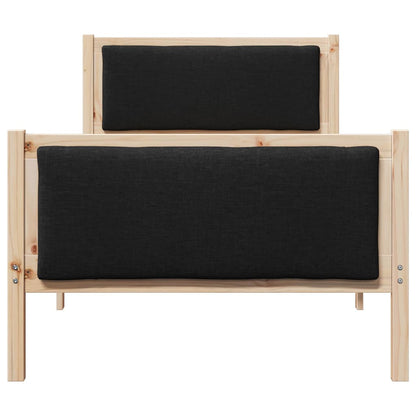 Bed Frame with Headboard Black 100 x 200 cm Fabric