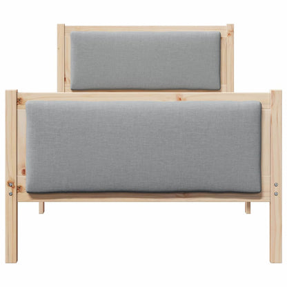 Bed Frame with Headboard Light Grey 90 x 200 cm Fabric