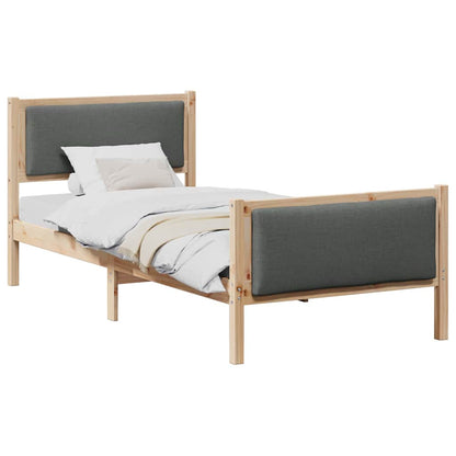 Bed Frame with Headboard Dark Grey 90 x 200 cm Fabric
