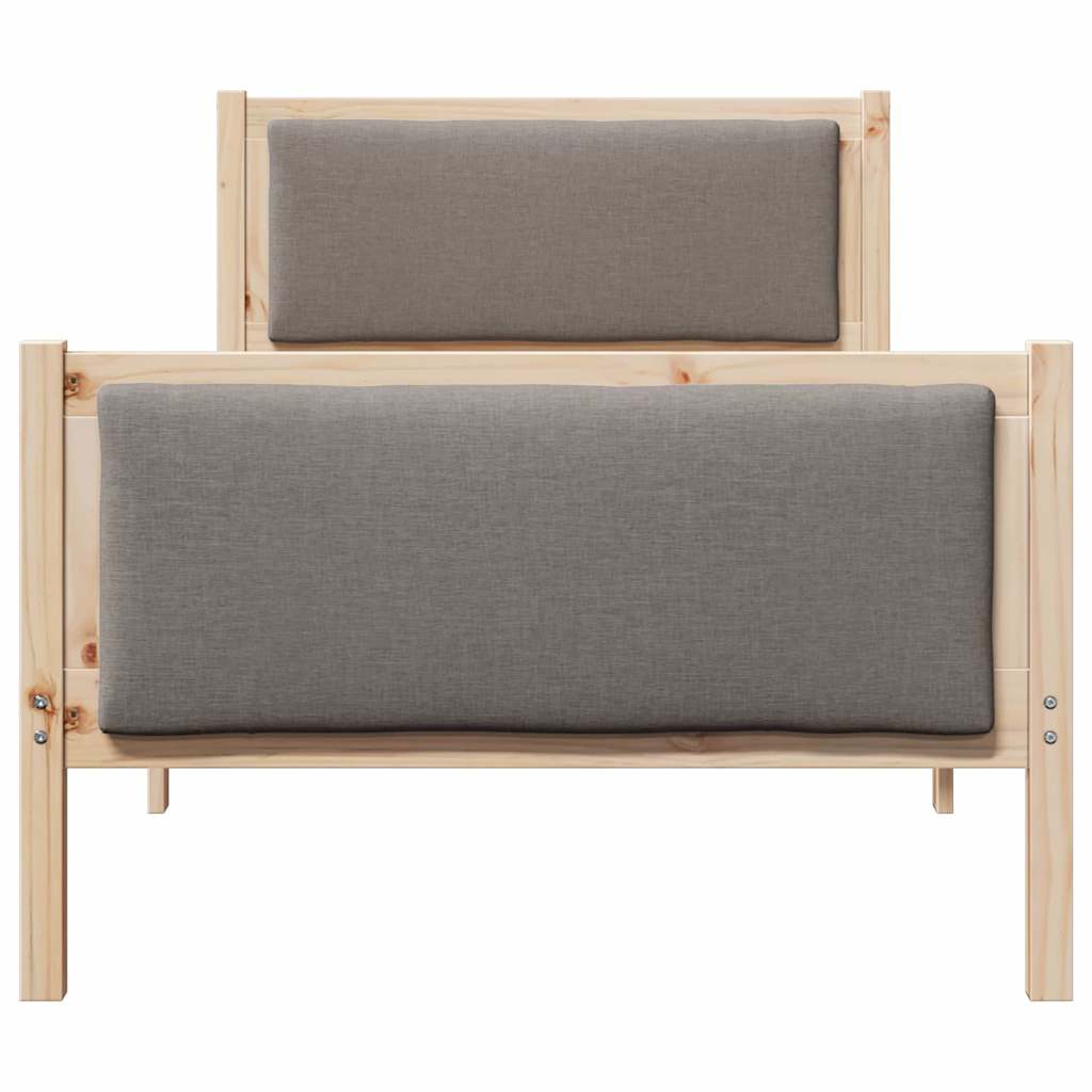 Bed Frame with Headboard Taupe 90 x 200 cm Fabric