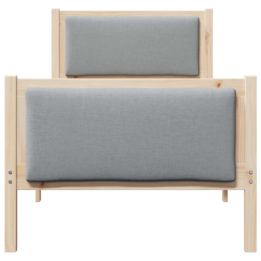 Bed Frame with Headboard Light Grey 80 x 200 cm Fabric