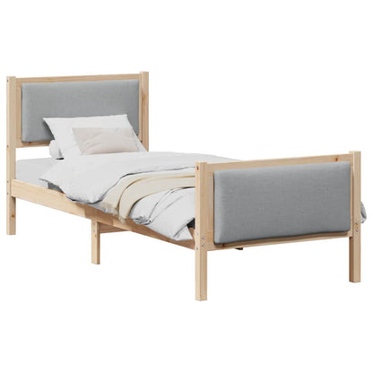 Bed Frame with Headboard Light Grey 80 x 200 cm Fabric