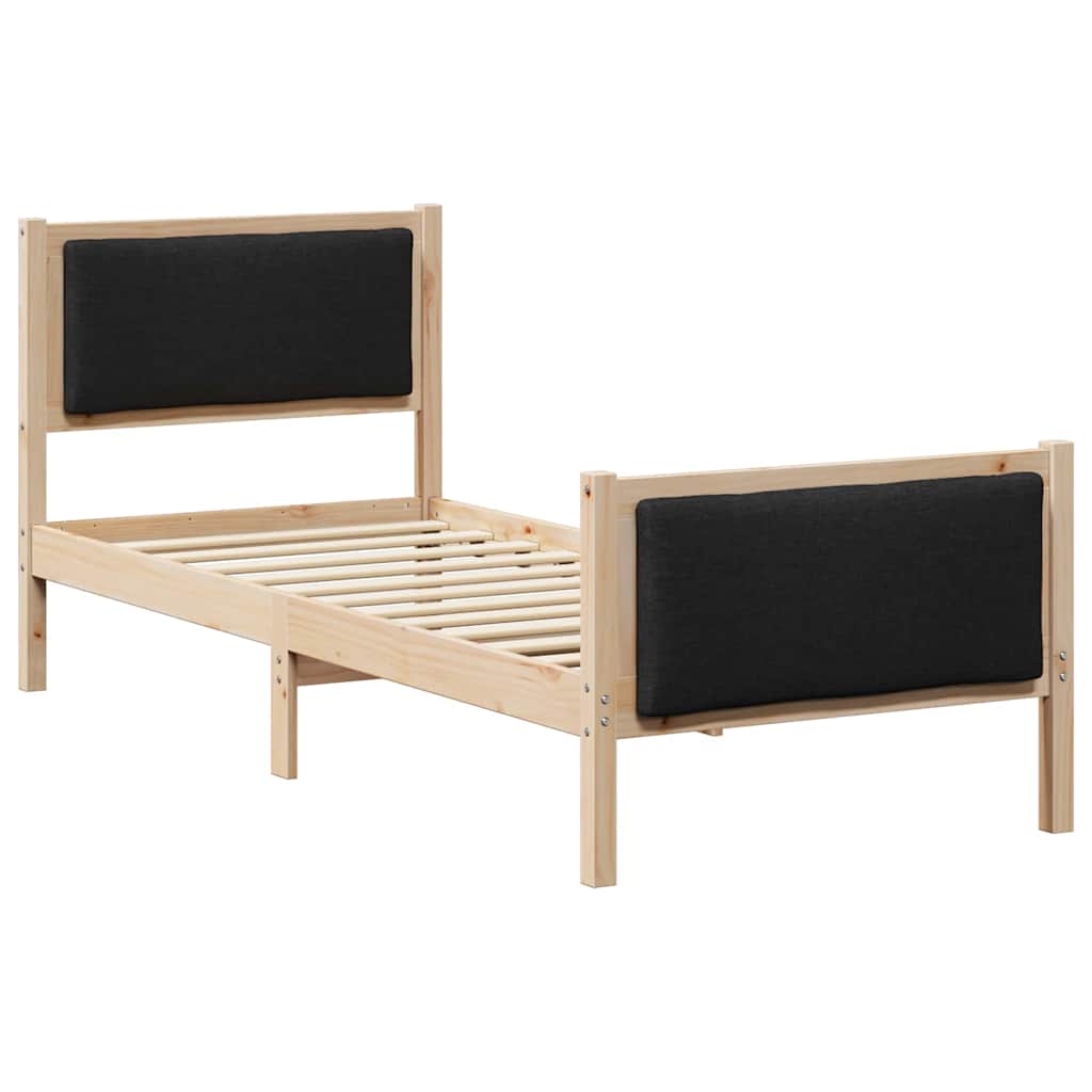 Bed Frame with Headboard Black 80 x 200 cm Fabric