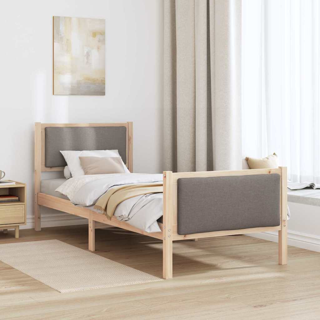 Bed Frame with Headboard Taupe 80 x 200 cm Fabric