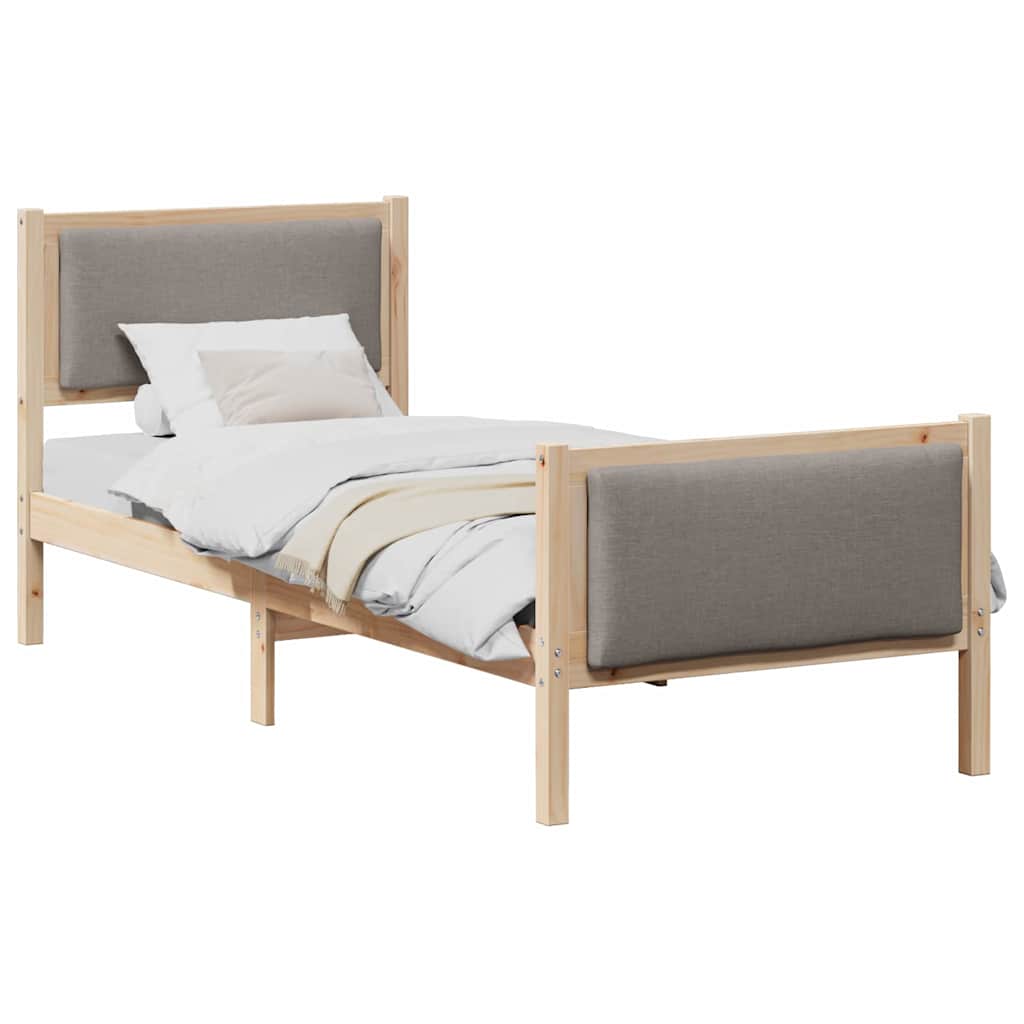 Bed Frame with Headboard Taupe 80 x 200 cm Fabric