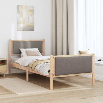 Bed Frame with Headboard Taupe 90 x 190 cm Fabric