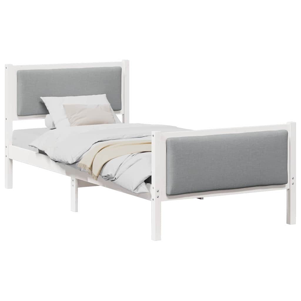Bed Frame with Headboard Light Grey 90 x 190 cm Fabric