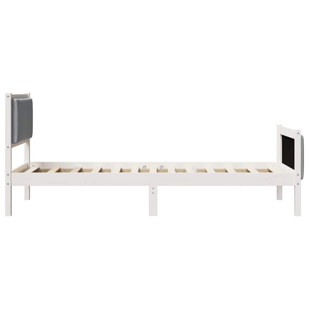 Bed Frame with Headboard Light Grey 90 x 190 cm Fabric