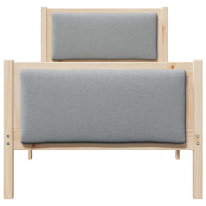 Bed Frame with Headboard Light Grey 75 x 190 cm Fabric