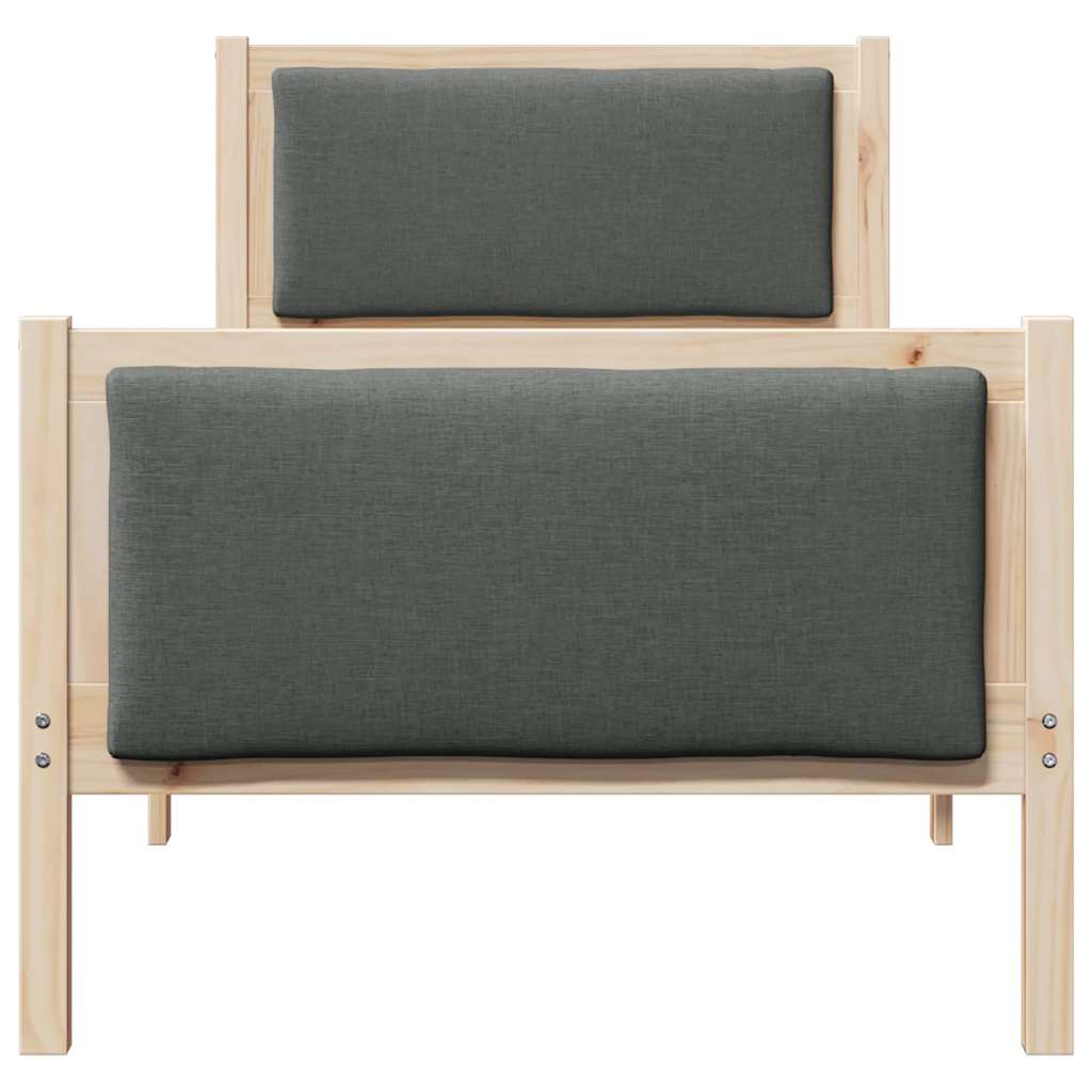 Bed Frame with Headboard Dark Grey 75 x 190 cm Fabric