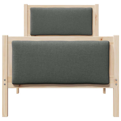 Bed Frame with Headboard Dark Grey 75 x 190 cm Fabric