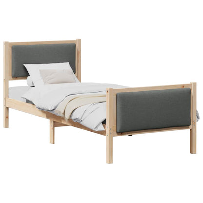 Bed Frame with Headboard Dark Grey 75 x 190 cm Fabric