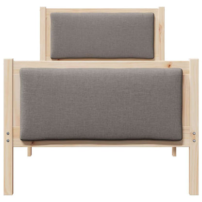 Bed Frame with Headboard Taupe 75 x 190 cm Fabric