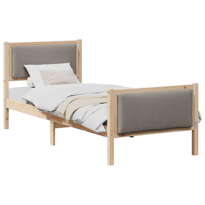 Bed Frame with Headboard Taupe 75 x 190 cm Fabric