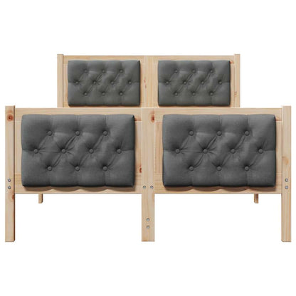 Bed Frame with Headboard Dark Grey 120 x 200 cm Solid Pine Wood