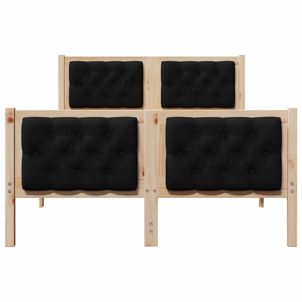 Bed Frame with Headboard Black 120 x 200 cm Solid Pine Wood