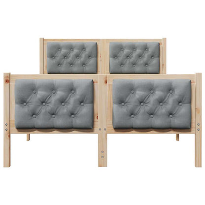 Bed Frame Light Grey 120 x 190 cm Solid Pine Wood
